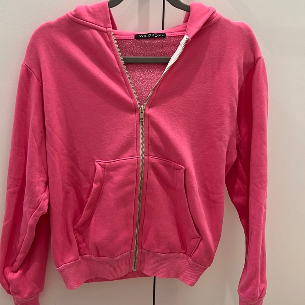WILDFOX Hot Pink Cropped Paw Hoodie